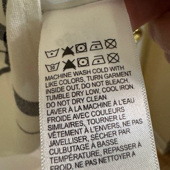 Lucky Brand Black White High Low Top Roll Tab Sleeve Blouse Boho Abstract Print - Picture 10 of 11